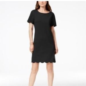 Monteau black scalloped dress